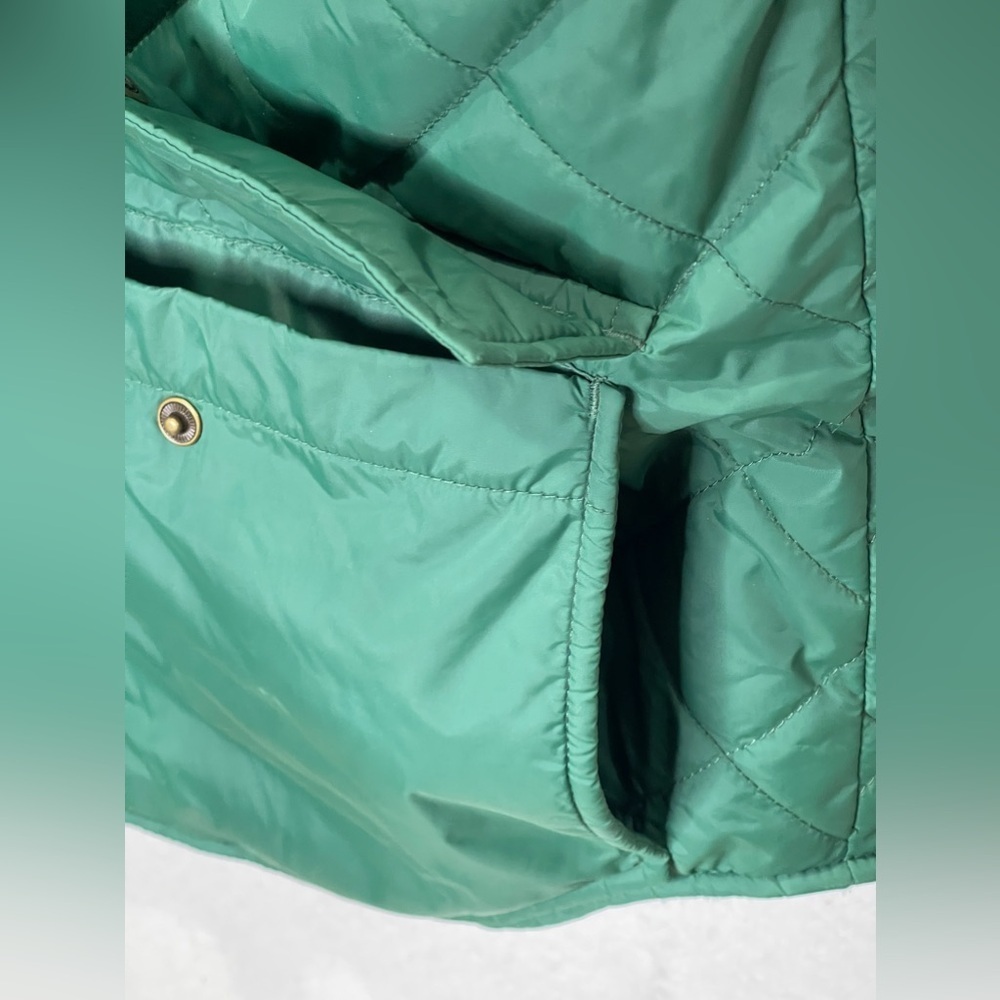 Southern Proper Green Quilted Puffer Varsity Vest Plaid Lining Size Large Preppy - Picture 7 of 8